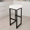 Барный стул лофт без спинки для кухни и дома, с мягким сиденьем из экокожи, 1 шт.