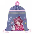 Мешок для обуви BRAUBERG, с петлей, светоотражающая полоса, 2 отделения, 46х36 см, Anime friends, 272398