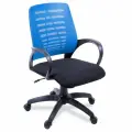 Компьютерное кресло НЕО с сетчатой спинкой синее с чёрным, механизм ТОП-ГАН, 50x50x92 см