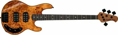 STERLING StingRay HH Poplar Burl Top Amber - Бас-гитара 4 струны