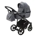 Коляска универсальная Adamex Bibione TIP 3 в 1, BI-PS86 - серая, серая перламутр кожа