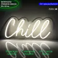 Неоновый светильник, неоновая светодиодная вывеска на стену, настенная неоновая лампа, надпись Chill, 40 х 20 см.