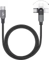 Кабель для телефона USB-C - USB-С, поворотный, 3A, 1.2м, нейлон, черный, Deppa 72330-OZ/ Без заводской упаковки