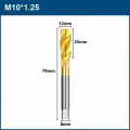 Метчик машинный XCAN HSS M10х1,25 с винтовой канавкой, титановое покрытие