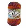 Пряжа Alize Burcum Batik оранжевый-фиолет-изумруд-хаки (4827), 100%акрил, 210м, 100г, 5шт