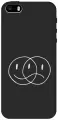 Силиконовый чехол на Apple iPhone SE / 5s / 5 / Эпл Айфон 5 / 5с / СЕ с рисунком Two Faces W Soft Touch черный