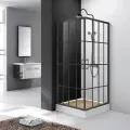 Душевой уголок Ceruttispa Muza 90 без поддона, стеклянный, черный, 88x88, квадратный, раздвижной