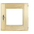 Окно-форточка для парной древесина липа стеклопакет 60х60 см Kamenka