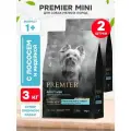 PREMIER LOW GRAIN DOG ADULT MINI SALMON & TURKEY низкозерновой для взрослых собак маленьких пород с лососем и индейкой (3 + 3 кг)