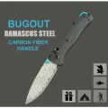 Нож Benchmade BUGOUT Damascus, туристический, складной, углепластик, антикорр, черный матовый