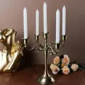 Подсвечник Канделябр на 5 свечей, 25см, GALEONTRADE, без свечи, бронзовый, металл, 25х25