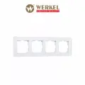 Рамка из стекла на 4 поста Werkel Favorit W0041105, цвет белый матовый