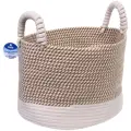 Корзина интерьерная «тригойя» с ручками, бежевая, 38×25×22 см, дерево и полиэстер для дома
