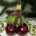 Irena-Co елочная игрушка, стекло Две вишенки (7х5х3,5см)