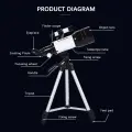 Паровой рефлекторный телескоп 70мм с большим отверстием, фокусное расстояние 300мм, для ночного наблюдения и дневного использования, включая штатив и фильтр для Луны