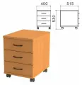 Тумба подкатная Фея, 400х515х530 мм, 3 ящика, цвет орех милан, ТФ08.5