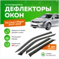 Дефлекторы боковых окон Kia Ceed 1 (Киа Сид) универсал 2007-2012, ветровики на двери автомобиля, ТТ