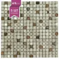 Мозаика из мрамора NSmosaic K-731, бежевая/коричневая полированная, 305х305 мм, упаковка 5 шт