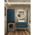 Шкаф подвесной над стиральной машиной для ванной комнаты TYPE-005 РосКа 101х65х40 см, дуб-синий