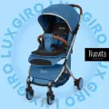 Коляска прогулочная детская Nuovita Giro Lux , складная, сумка-чехол в комплекте ( Волна, Серебряный)