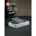 Мыльница Moroshka Duna, серая, цемент, настольная, отдельно стоящая