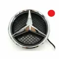 Эмблема на решетку для Mercedes хром с красной подсветкой 185 мм.
