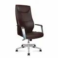 Кресло офисное Norden Harvard - коричневая экокожа, алюминиевая база