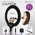 Кольцевая лампа LED светодиодная напольная со штативом 54 см FOTO LAMPA, в комплекте держатель для телефона 3 шт, пульт управления, кнопка для селфи bluetooth