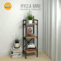 Стеллаж HYLLA mini, дуб вотан, напольный, модульный, металлический с 3 деревянными полками, 103,5х34х30 см, гростат