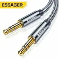 Aux кабель Essager 3.5 мм, 5 метров, аукс кабель в машину, акустический кабель для наушников, аудио кабель 3.5 мм (Серый)