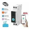 Умное реле-автомат Wi-Fi на Din-рейку 40A с Ваттметром. Платформа Tuya. Работает в Smart Life и голосовым помощником Алиса
