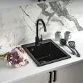 Комплект мойка для кухни Gerhans A10-25 Оникс со смесителем W4998-4-25