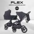 Коляска для новорожденных 2 в 1 Rant Flex RA076, Black (черный)