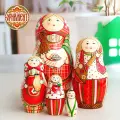 Матрешка деревянная детская развивающая игрушка русская Курочка 5 мест 15 см Орнамент