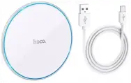 Беспроводное зарядное устройство Hoco CW6 Pro Easy 15W с подсветкой, цвет Белый