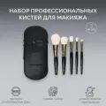 Набор косметических кистей Papuk Beauty для макияжа, для румян, тонального крема, в футляре 5 штук