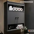 Шкаф в ванную прихожую навесной 60 см, распашные дверцы, антрацитный цвет