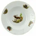 Тарелка 22,5 см 1 шт глубокая Cmielow Рококо /Охота / 061386