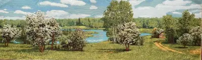 Гобелен, гобелен без рамы 150х47 см / Весна