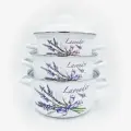 Набор кастрюль Лысьвенские эмали Лаванда, эмалированная сталь 1,5л.; 2л.; 3л.