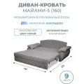 Диван кровать раскладной Майами-5 (160) независимый пружинный блок аккордеон велюр серый Grand Family