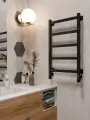 Электрический полотенцесушитель черный лесенка 75х40 Entero / cкрытый монтаж / правое и левое подключение