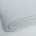 Плед детский, покрывало, WARM WHIFF, плед для малыша 90х110, хлопок 100%, белый, вязаное одеяло в кроватку