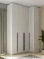 Угловой шкаф для одежды распашной с ящиками и антресолью, Принцесса Мелания, Белый, 2600х1700х900мм