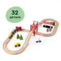 Деревянная железная дорога Junion Экспресс чудес Волшебное путешествие, 32 детали, магнитная сцепка вагонов