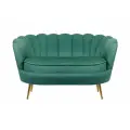 Прямой дизайнерский диван ракушка, Pearl double green V2, зеленый