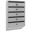 Почтовый ящик Оптима Люкс 5-секционный серый, с задней стенкой, узкий для многоквартирных домов