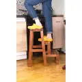 Табурет стремянка Марк, цвет: орех, полубарный стул трансформер, складной деревянной табурет