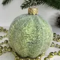 Irena-Co елочная игрушка, стекло Клубок ниток зеленый (7х6,5х6,5см)