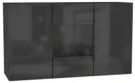 Комод для одежды Нонтон Point черный глянец / черный матовый, 120х40х70 см